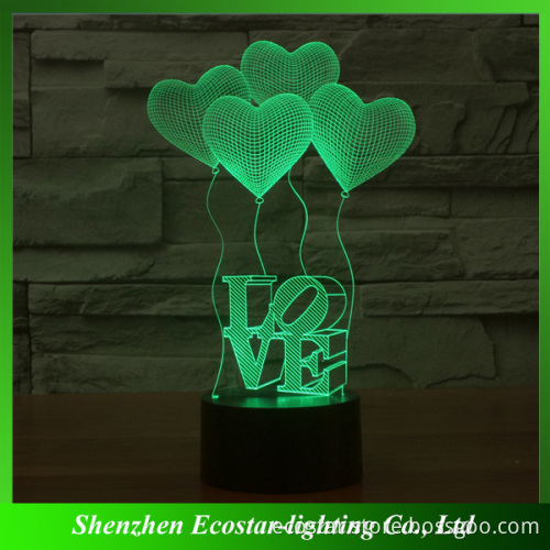 Valentine's Gift,Popular 3D LED Night Light for Lover